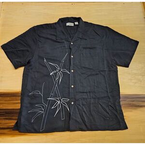 Cubavera Havana Shirt Co Black Short Sleeve‎ Button Down Embroidered Mens XXL